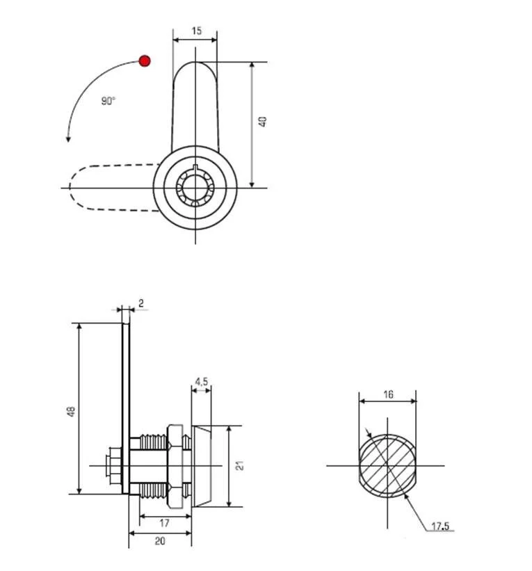 Тубулярный замок 20 мм 90° ТЗ 029