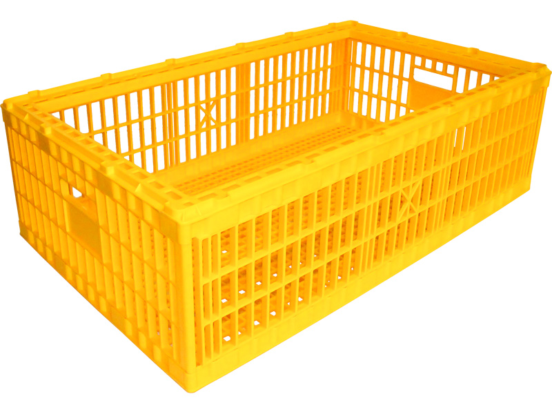 Ящик пищевой 311-300 м б/к п/э 970х570х300 мм для перевозки живой птицы перфорированный без крышки жёлтый