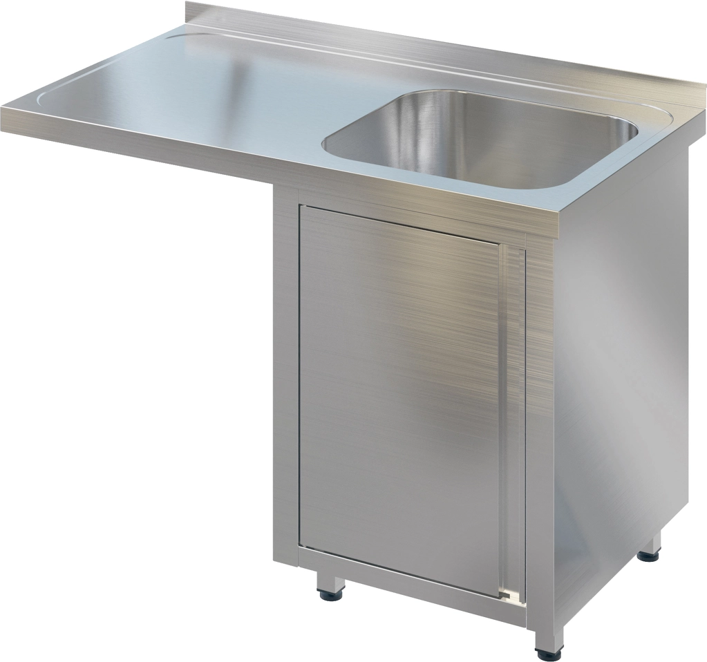 Ванна моечная с рабочей поверхностью RESTOINOX ВМЦЗРК/1-12/7-БП крыло под посудомойку слева