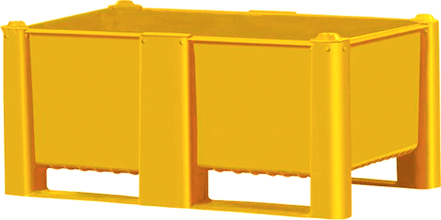 BoxPallet сплошной желтый 11-080-LA (540) Полиэтилен низкого давления (HDPE)