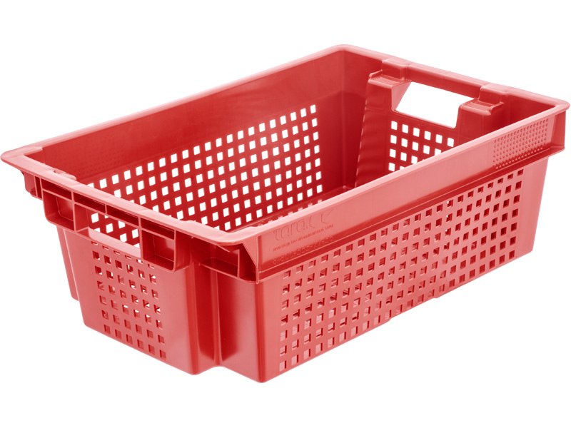Ящик пищевой 102 мск пластиковый 600х400х200 мм на 1,4 кг красный