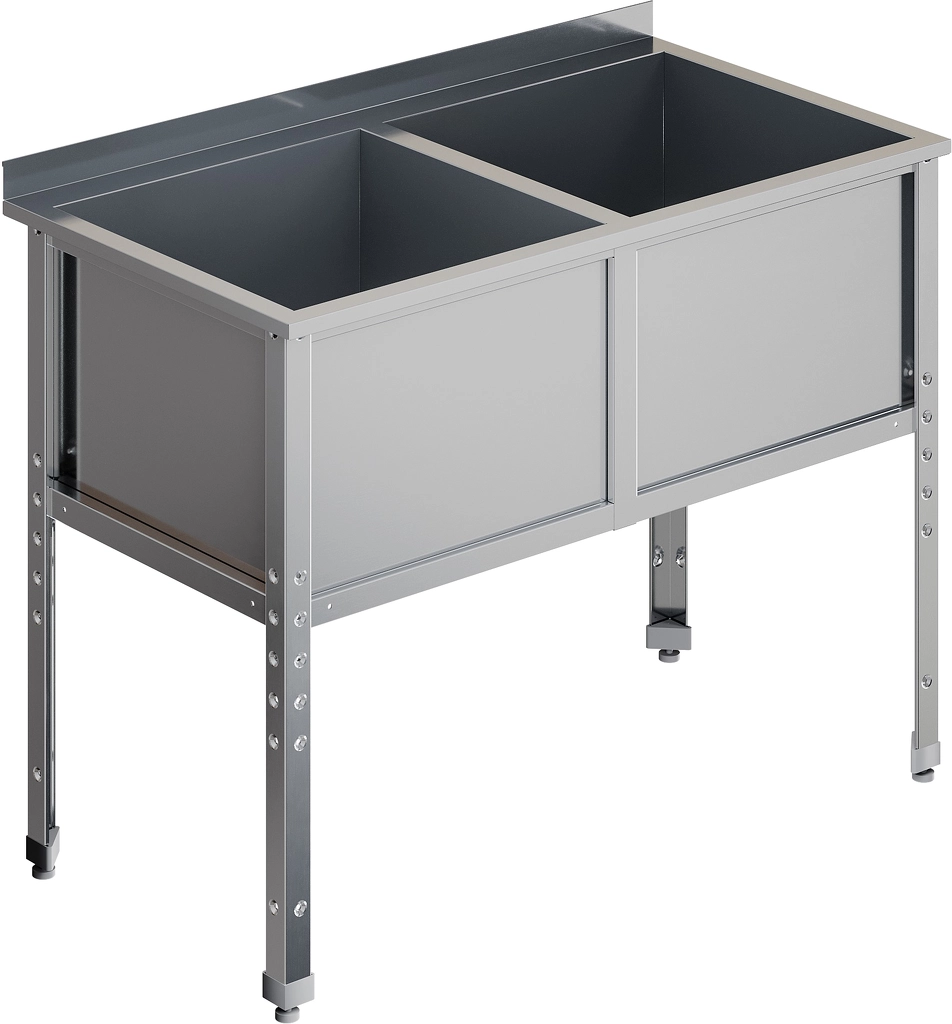 Ванна двухсекционная с бортом RESTOINOX ВМС-2/4-Б-ЭН