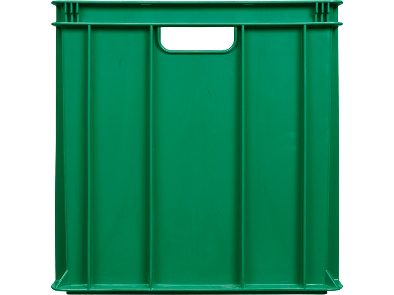 Ящик универсальный 203-2 пластиковый 600х400х410 мм сплошной ящик для пищевой логистической складской отраслей зеленый
