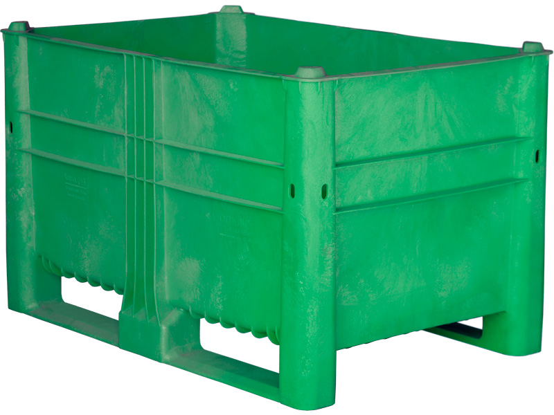 Контейнер пластиковый зеленый, сплошной EcoLine-485 зеленый 1200x800x740 мм Полиэтилен низкого давления (HDPE) 485 л