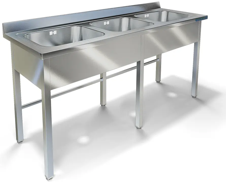 Ванна моечная трехсекционная с фартуком ВМ-42/657