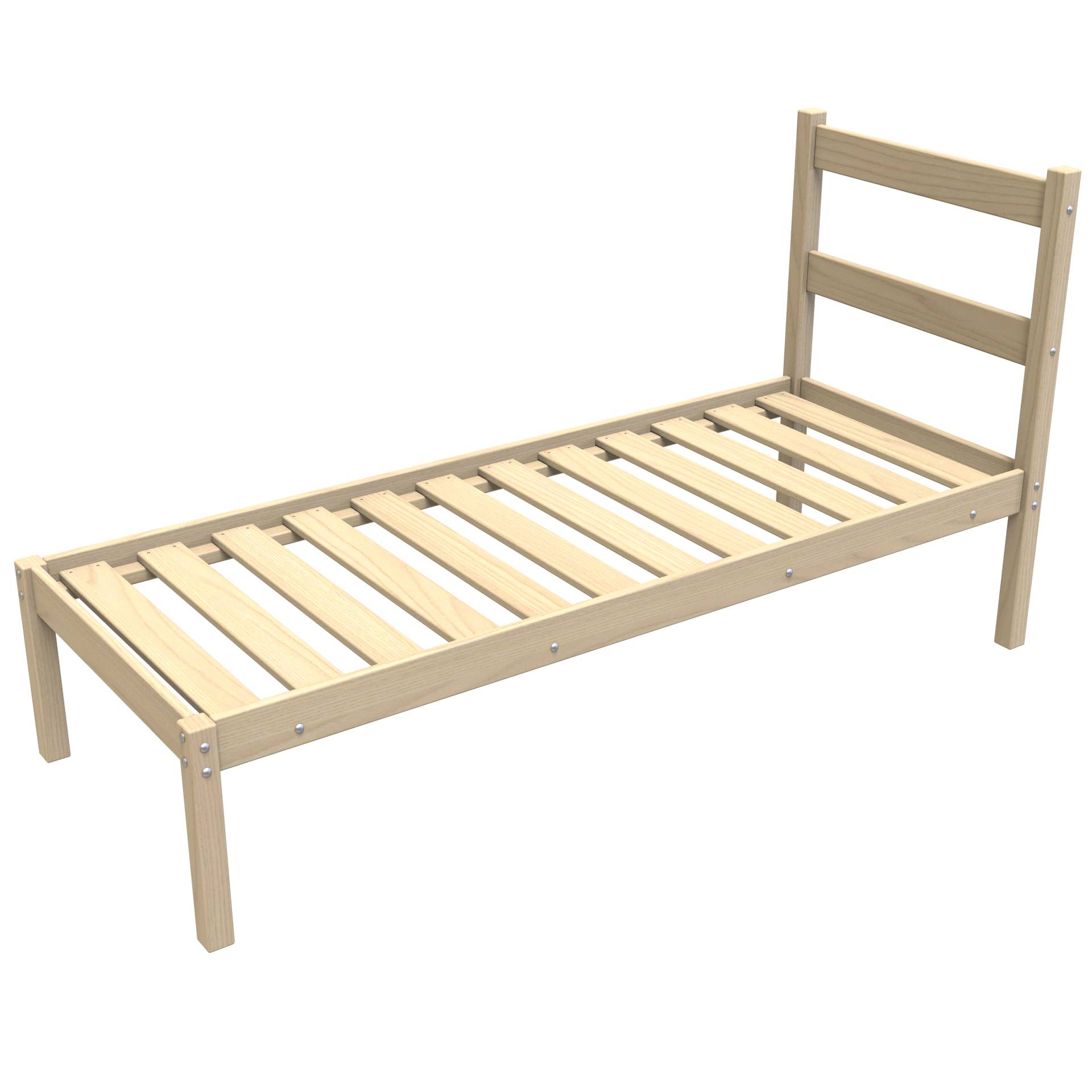 Кровать — КД/1/190х80 (2000х900х640/400 мм) одноярусная деревянная из сосны шириной 800 мм на ламелях