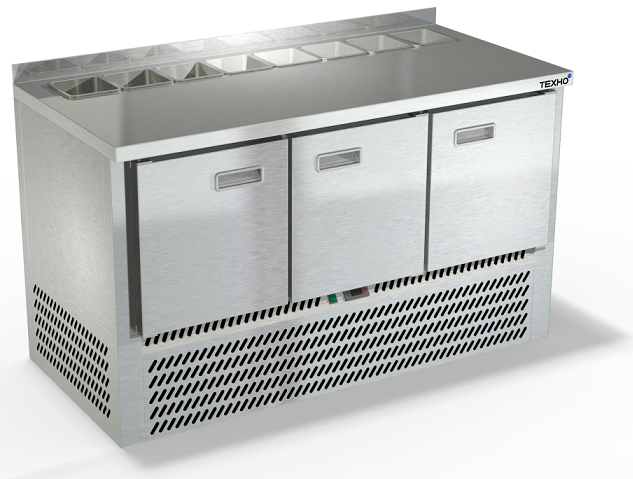Охлаждаемый стол для салатов нижний агрегат без крышки 1/6 СПН/С-225/30-1406 (1485x600x850 мм)