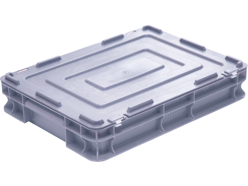 Ящик с крышкой на петлях, серый, код:28567 700.03.02 м ГД нст Полиэтилен низкого давления (HDPE)