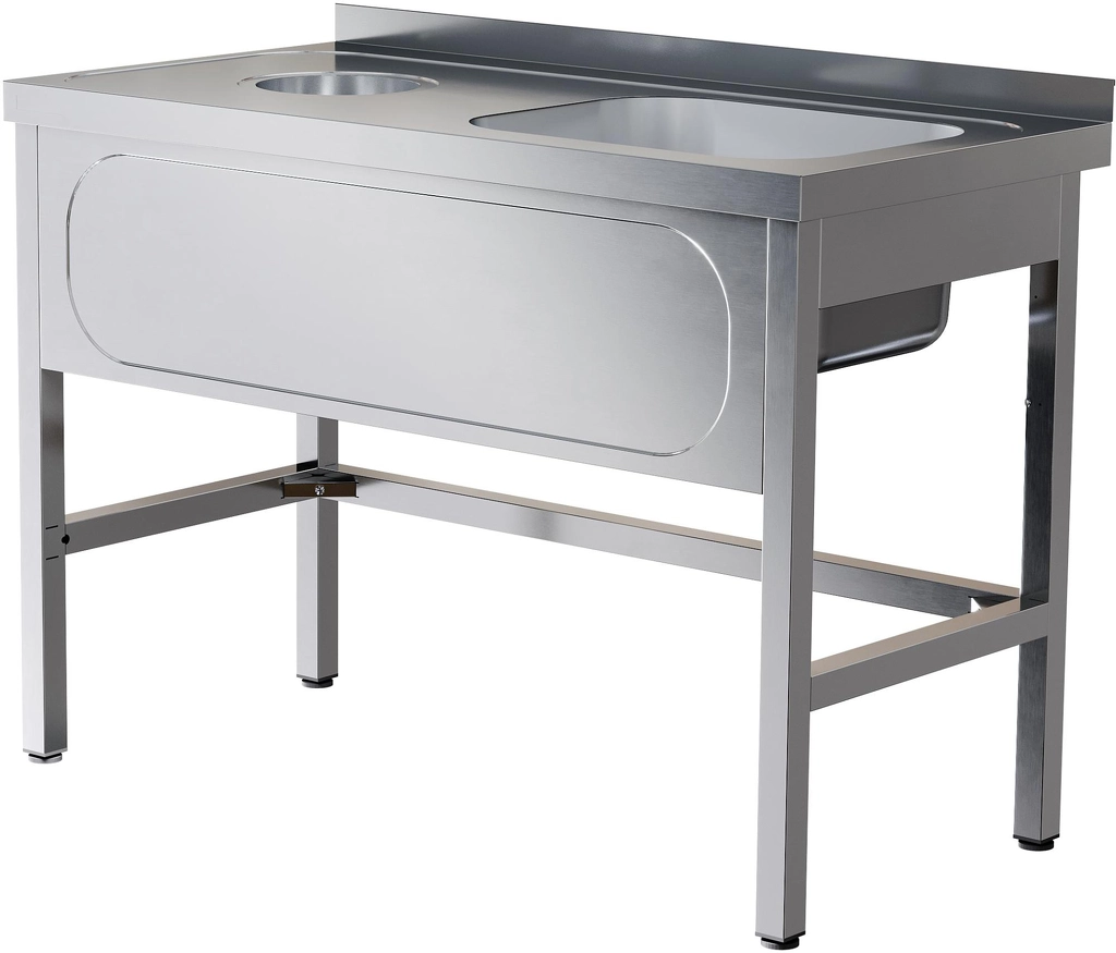 Стол для сбора отходов с ванной и бортом СПОВЦ/1-12/6-БО-П