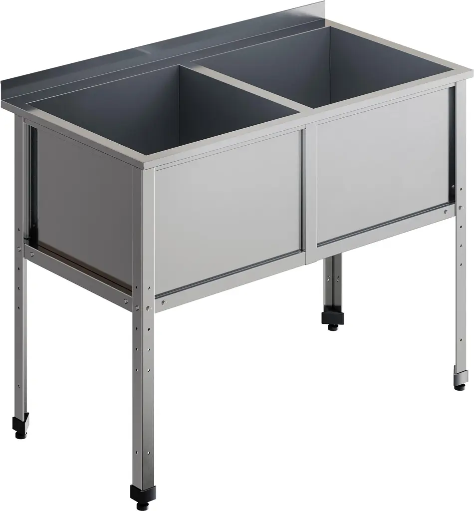 Ванна двухсекционная с бортом RESTOINOX ВМС-2/4-Б-ЭК