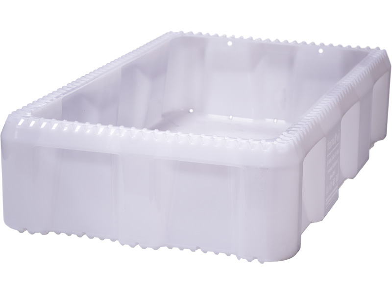 Ящик пищевой 212-1 м рыбный размером 847х515х190 мм морозостойкий неокрашенный пластиковый