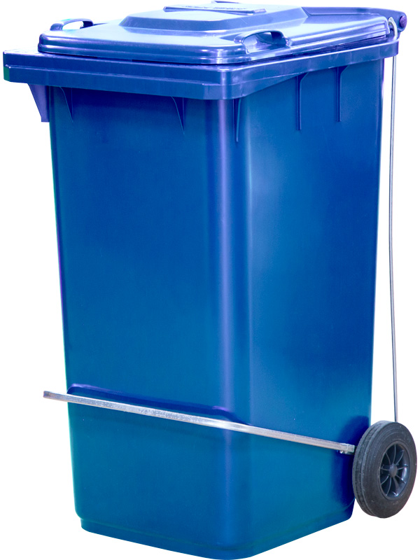 Мусорный контейнер п/э с педальным приводом П-образным МКТ 240 синий (ПП)