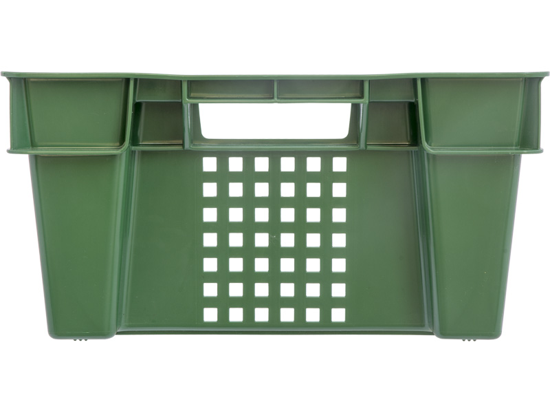 Ящик пищевой 102-У пластиковый 600х400х200 мм усиленный вкладываемый зелёный