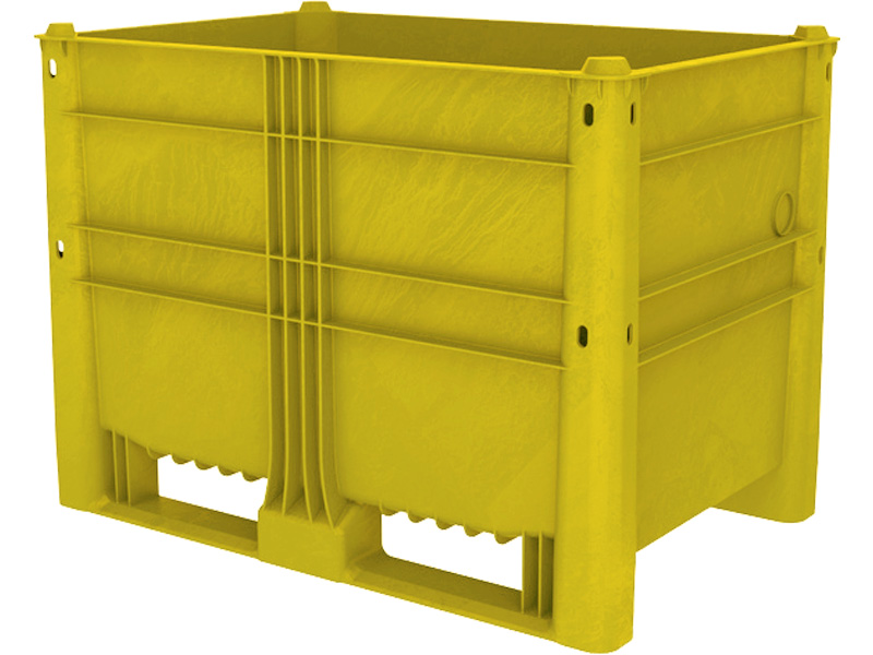 Контейнер пластиковый желтый, сплошной EcoLine-590 желтый 1200x800x870 мм Полиэтилен низкого давления (HDPE) 590 л