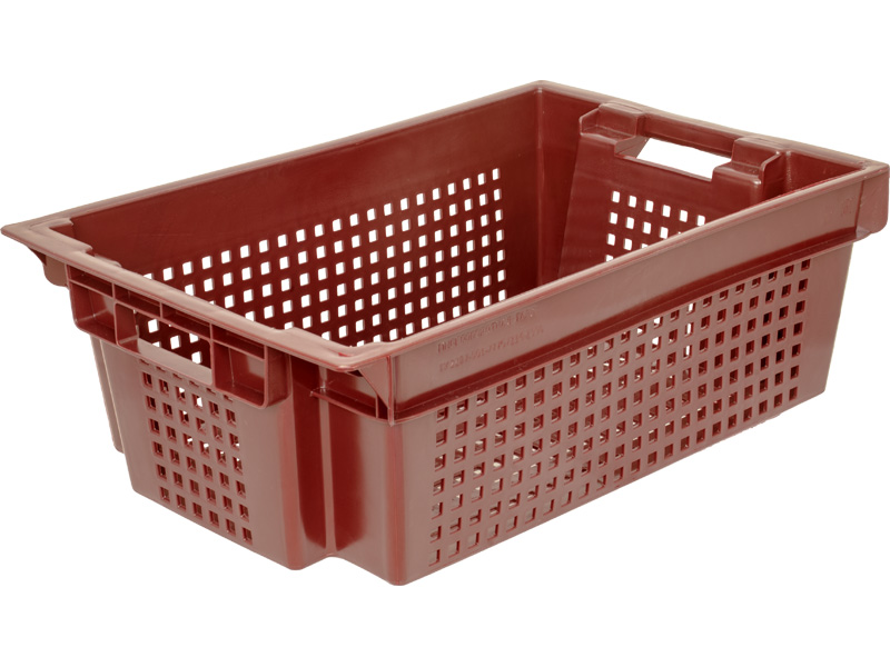 Ящик пищевой 102-У пластиковый 600х400х200 мм усиленный вкладываемый красный
