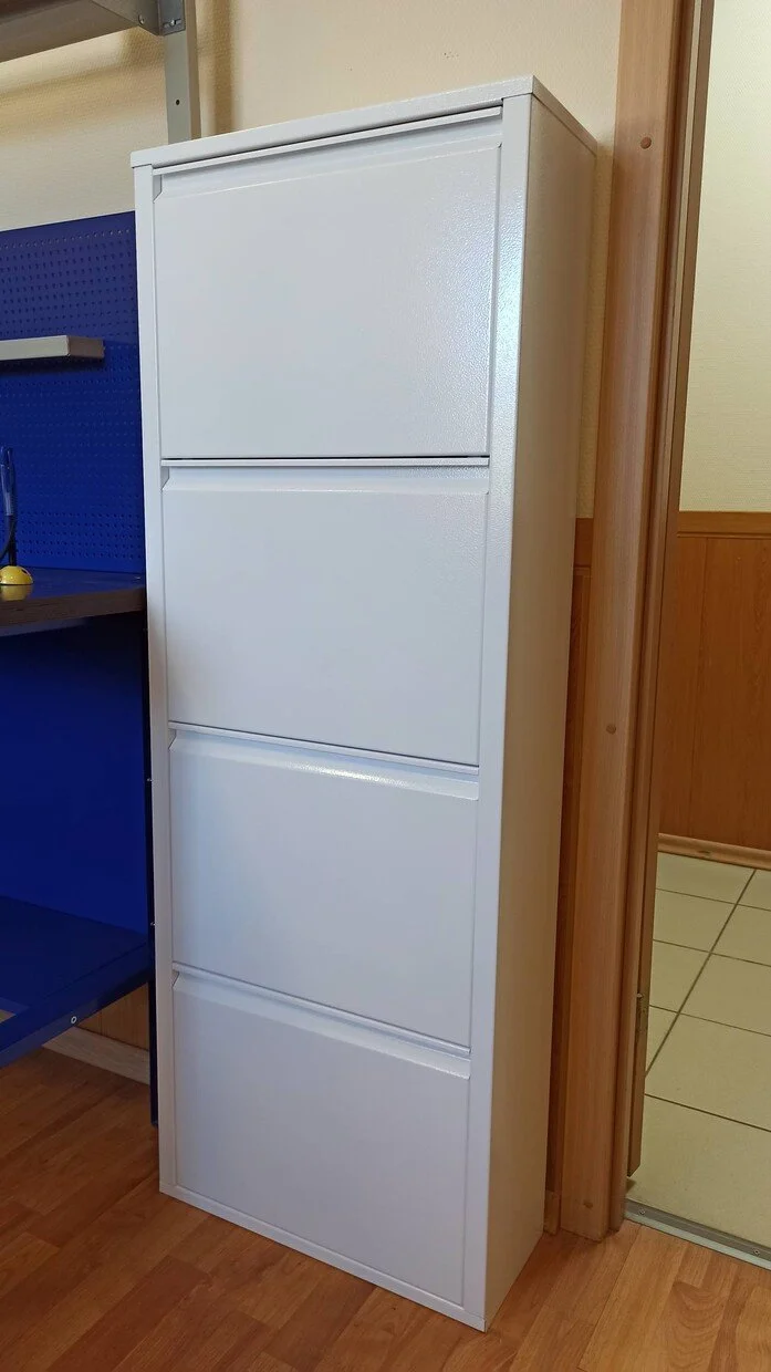 Фото - шкаф металлический для обуви об-3 белый