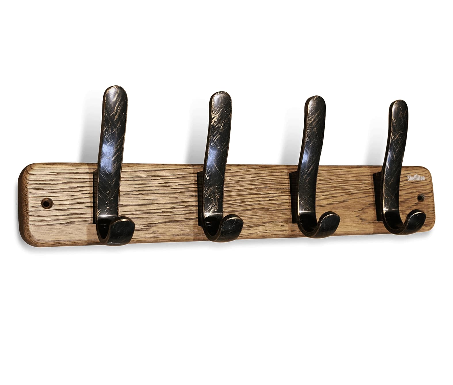 Фото - вешалка настенная деревянная sht-wh20 из массива дуба на 4 крючка для одежды